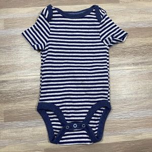 Cloud Island Navy and White Striped Newborn Onesie